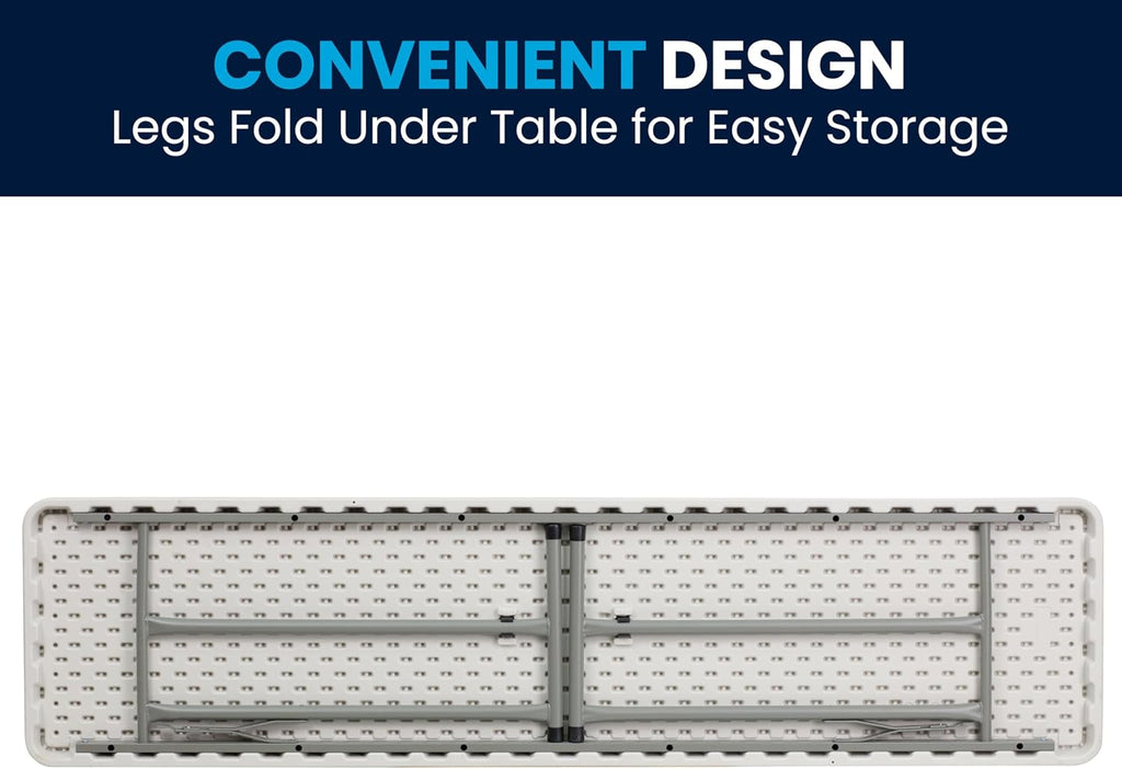 Flash Furniture 6 ft Plastic Folding Training Table, Granite White | Durable Construction, Commercial Use