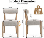 ZJhome Dining Chairs,Set of 6 Mid-Century Modern Wooden Kitchen Chairs with Linen Upholstery - Low-Back Woven Design for Kitchen & Dining Room,Oatmeal Fabric