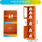 67" Tall Metal Storage Cabinet with 2 Doors & 3 Adjustable Shelves | Two-Way Opening Doors Bathroom Storage Cabinet,Easy To Clean Metal Pantry Cabinet
