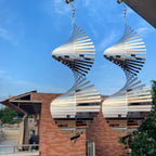 Hanging Wind Spinners,3D Spiral Highly Reflective Stainless Steel Metal Wind Spinner Outdoor Garden Decor,Decorations to Scare Away Yard Birds12in 2Pcs