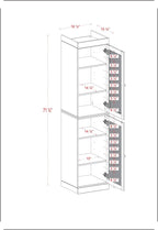 Palace Imports Solid Wood Kitchen Pantry Cabinet w/Frosted Glass Doors - Narrow Storage Cabinet - 16.5" Wide x 71.5" Tall - Mocha, Adjustable Shelves, 100% Eco-Friendly Wood, Modular Cabinets