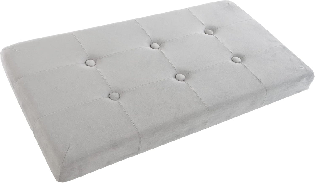 Storage Ottoman - Velvet Tufted Footrest, Linen Chest, or Bench Organizer with Removable Lid for Bedroom, Dorm Room, or Entryway by Lavish Home (Gray)