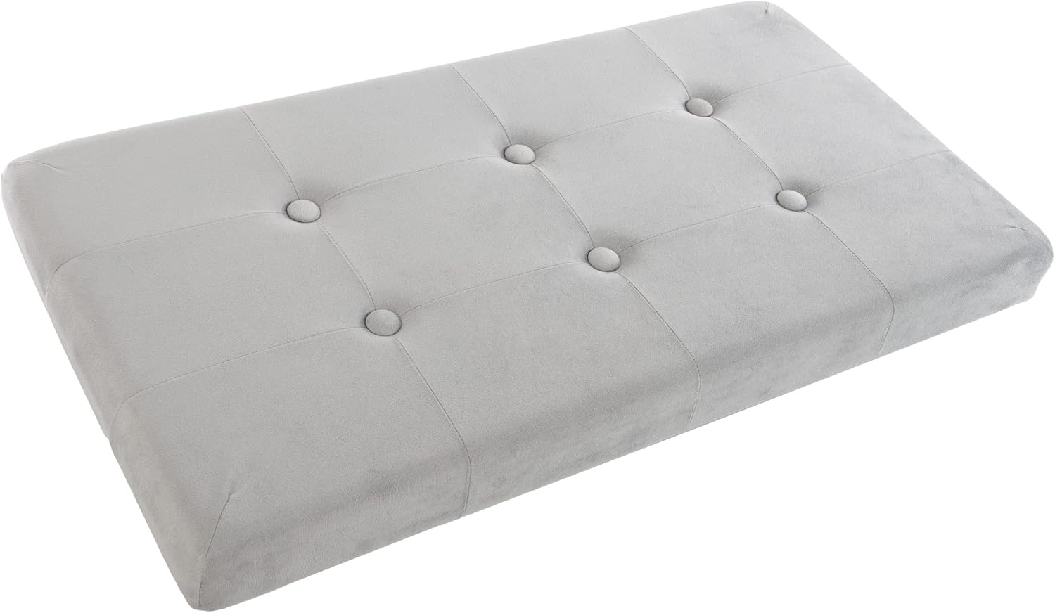 Storage Ottoman - Velvet Tufted Footrest, Linen Chest, or Bench Organizer with Removable Lid for Bedroom, Dorm Room, or Entryway by Lavish Home (Gray)