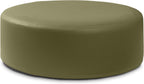 Jaxx Candler Round Couch Ottoman – Oversized Giant Coffee Table Ottoman - Versatile Firm Foam Construction - Kid Safe with Removable Cover, 44”, Premium Faux Leather, Olive Green