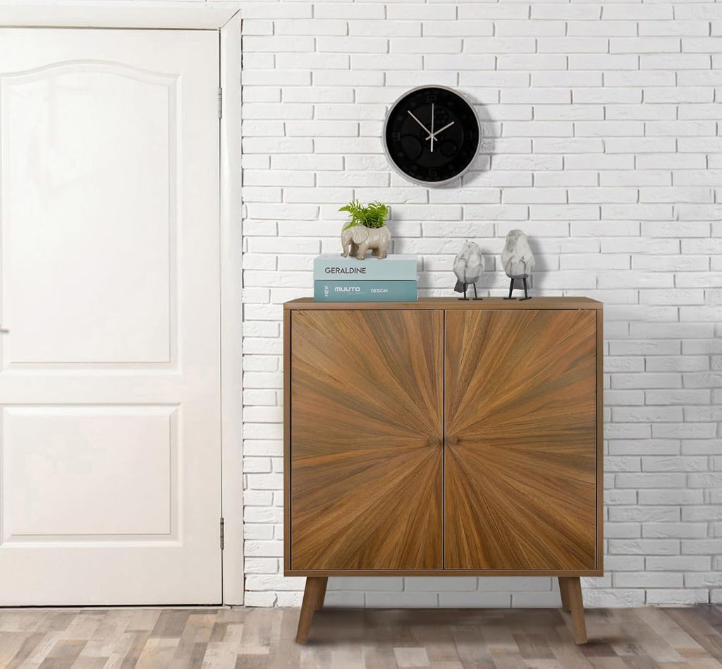 ZYBT Modern Sideboard Buffet Cabinet with Crafted Door, Mid Century Accent Storage Console Table, Farmhouse Cupboard Wood Bar Cabinet for Living Room Kitchen Office Dining Room Entryway