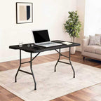 Folding Table 6ft Foldable Table with Built in Handle & Steel Legs / 6FT Heavy Duty Folding Portable,Perfect for Party, Dining Indoor/Outdoor Events, Tailgating & Backyard BBQ, Black