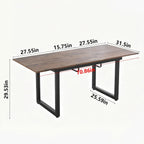 Modern Expandable Dining Room Table, 55-71 Inch Extendable Table with Metal Frame, Space-Saving Kitchen Table for 6, Home Office Desk, Brown