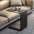 C Shaped End Tables, Solid Wood Side Table, Multipurpose Table for Bedroom, Balcony, Office, and Living Room, 48*38*55cm, Black