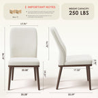 MALOL Modern Dining Chairs Set of 4, Upholstered Kitchen Chairs with High Back, Padded Fabric Dining Room Chair with Solid Wood Legs for Restaurant/Cafe/Home, Beige