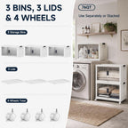 OlarHike 76QT Storage Bins with Lids for Home, Office, Closet, Dorm, 3 Pack