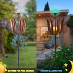 MUMTOP Wind Spinner Outdoor Large, 83 Inch Metal LED Wind Sculptures, Tulip Windmill for Yard Art, Garden Decor