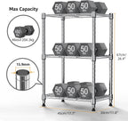 M MZG 450 lbs Wire Storage Shelving 3-Tier Utility Shelving Unit Steel Organizer Wire Rack for Home,Kitchen,Office,Chrome(11.8" D x 17.7" W x 26.4" H)
