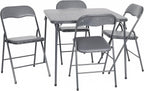 Flash Furniture Madison 5-Piece Folding Card Table and Chair Set, Gray | Portable, Indoor/Outdoor, Event Table and Chairs