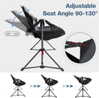 Hammock Camping Chair with Adjustable Backrest, 350LBS Heavy Duty Oversized Swinging Chair Portable Folding Rocking Chair with Pillow Cup Holder for Outdoor Beach Camping Patio, Black
