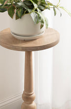 Kate and Laurel Wegner Traditional Wooden Round Drink Table, 12 x 12 x 30, Light Natural Wood, Elegant and Durable Mango Wood Pedestal Table for Use as Indoor Plant Stand or Useful Living Room Decor