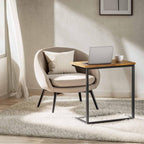 Side Table for Couch, C Shape End Table with Metal Frame, Adjustable Feet Height and Spacious Tabletop Surface Design, Save Valuable Space and Built to Last for Small Space, Bedroom