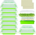 Legigo 8 Pack Seed Sprouter Trays with Lids- Soil-Free Cultivation Germination Tray, BPA Free Micro Greens Growing Trays Seed Sprouting Trays Kit with Germinating Paper for Wheatgrass, Beans and More