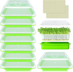 Legigo 8 Pack Seed Sprouter Trays with Lids- Soil-Free Cultivation Germination Tray, BPA Free Micro Greens Growing Trays Seed Sprouting Trays Kit with Germinating Paper for Wheatgrass, Beans and More