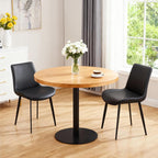 Black Dining Chairs Set of 4, PU Leather Dining Room Chairs, Upholstered Kitchen Chairs with Ergonomic Backrest & Sturdy Metal Legs, Perfect for Dining Room, Living Room, Black
