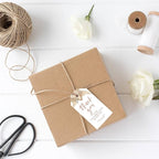 Andaz Press 100 Pack Personalized Thank You Tags with Boho Design, Dried Palms - Boho Custom Wedding Gift Tags for Wedding Party Favors - 2 x 3.75-Inches