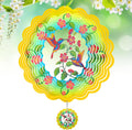 Wind Spinners - 12 Inches Large Hummingbird Wind Sculptures, 3D Reflective Metal Wind Spinner for Yard and Garden, Hummingbird Gifts for Daughter, Mom, Grandma's Birthday, Yellow Green