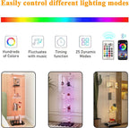 4-Shelf Glass Display Cabinet with LED Lights Strip and Lock, Curio Cabinets Display Case with Casters and 1 Door, Tempered Glass Display Showcase for Living Room,Exhibition Hall - Black
