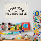 Classroom Decor, Everything is Figureoutable Inspirational Wall Decor, Office Motivational Wall Decor, Classroom Linen Canvas Banner Hanging Flag, 20x30 Inch
