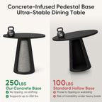 Comfy to go 35" Round Dining Table Wood for 2-3, Modern Farmhouse Kitchen Table with Concrete Pedestal Base, Small Circle Dining Table for Kitchen Living Room (Black)
