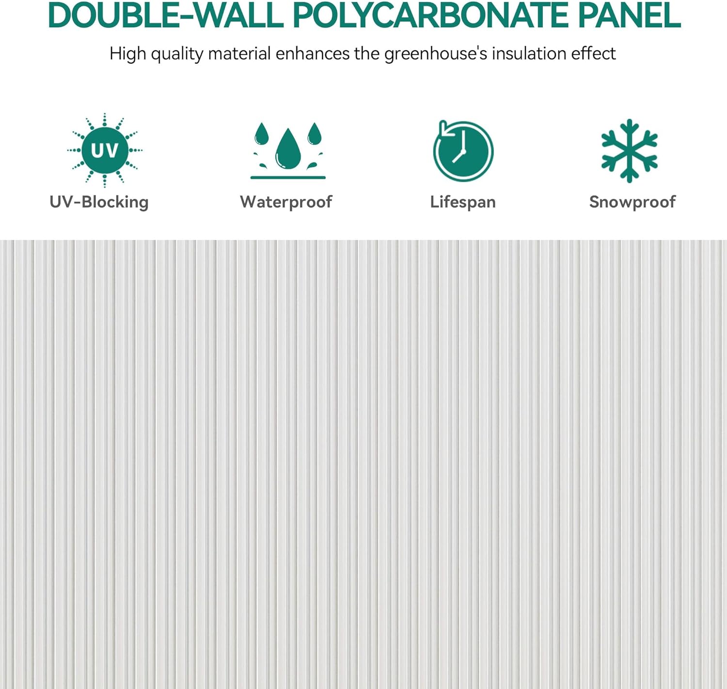 YITAHOME 16x6FT Polycarbonate Greenhouse for Outdoors, Large Heavy Duty Aluminum Greenhouses with Sliding Doors and Vent Window, Walk-in Greenhouse for Garden Backyard, Simple Setup, Silver