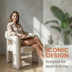 Hyfirm Upholstered Linen Barrel Dining Chairs Set of 6, Modern Accent Kitchen Chairs with Arms Comfy Side Chairs with Arms for Dining Room Bedroom Vanity Reception, Beige