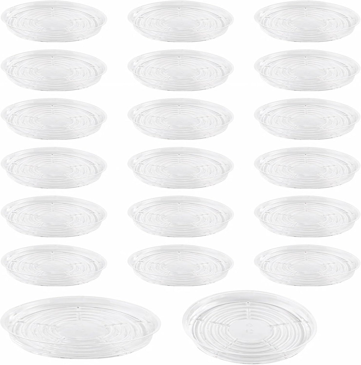 20 Pack 12 Inches Clear Plastic Plant Saucer Drip Trays Large Plant Plate Dish for Indoor Flower Pots and Planters, Bulk