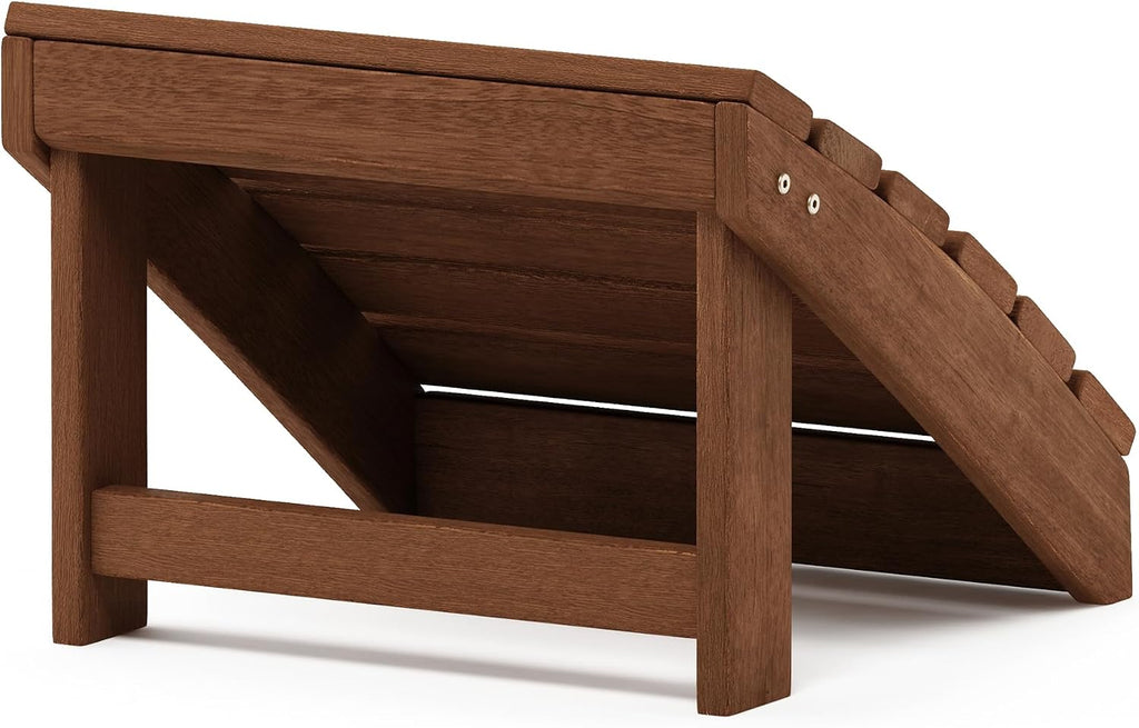 Furinno TIOMAN Outdoor Footstool, Small Adirondack Foot Stool, Vanity Stool, in Teak Oil, for Patio, Garden, Porch, Light Wood