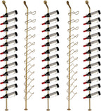 5 Pack 12 Bottle Wall Mount Wine Rack for 60 Bottles DIY Detachable Wine Storage Organizer Metal Storage Rack for Kitchen Pantry Dining Room Bar