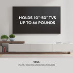 Kortek Full Motion TV Wall Mount for 10–50 Inch Tvs, Articulating Tilt Swivel Mount with 9 Inch Extension, Vesa 75x75 to 200x200, 66 Lbs Capacity, Single Stud with HDMI Cable Included