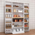 29.9x15.74x71.65Inches White Kitchen Pantry Cabinet, Freestanding Storage Cabinet with Doors & 3 Adjustable Shelves, Buffet Cupboards Sideboard for Kitchen Living Room Dining Room
