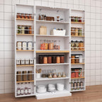 29.9x15.74x71.65Inches White Kitchen Pantry Cabinet, Freestanding Storage Cabinet with Doors & 3 Adjustable Shelves, Buffet Cupboards Sideboard for Kitchen Living Room Dining Room