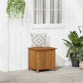Gecheer Wooden Storage Box, Garden Storage Bench with Water-Resistant Bag, 60x50x58 cm Solid Acacia Wood Organizer for Outdoor Indoor Use