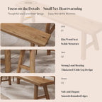 Farmhouse Wooden Bench, Long Rustic Indoor Storage Bench for Entryway, Narrow Bench Slim Vintage Bench Living Room, Dining Room, Solid Wood Construction, Original Wood(120cm/47.2inch Natural edge)