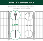 FXW Garden Fence Outdoor for The Yard – 32in(H) x 54.7ft(L) Heavy Duty Metal Animal Barrier for Dog and Rabbit, Decorative Dog Fence, 24 Panels, Silver