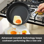 MsMk 10 inch Nonstick Frying Pan, Carbonize also Non-Stick Saute Pans, PFAS & PFOA Free Non-Toxic, Scratch-resistant, All Stovetops for Induction, Ceramic and Gas Cooktops, Dishwasher & Oven Safe
