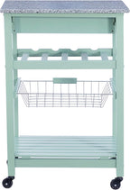 Linon Kitchen Island, Green, 15.75 x 22.83 x 33.86 Inches