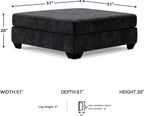 Signature Design by Ashley Lavernett Contemporary Square Oversized Accent Ottoman, Dark Gray