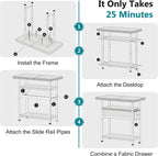 AOODA Narrow Nightstand with Drawers, 3 Tier Skinny Bedside Table for Bedroom, Slim Living Room End Tables with Storage for Small Spaces, Sofa Couch (White)