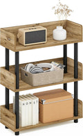 Furinno Turn-N-Tube 3-Tier Freestanding Multipurposes Display Rack, Bookshelf, Flagstaff Oak/Black