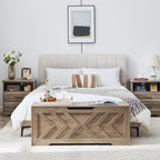 47.2” Storage Bench,Extra Large Wooden Storage Chest with 2 Safety Hinges,entryway Bench,Blanket Storage,Shoe Storage Bench for Entryway,Bedroom,Living Room,Easy Assembly.-Greige