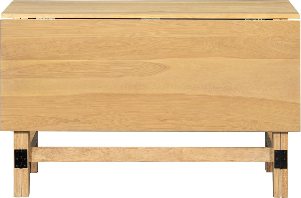 LUMISOL Extendable Dining Room Table for 4, Small Folding Drop Leaf Kitchen Dining Table, 18–36 inch, Space-Saving, Easy Assembly, Natural