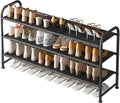Shoe Rack 3 Tier Long Storage Organizer Wide Metal Shoe Shelf for Closet Entryway Black