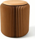 17 Inch Folding Paper Stool, 660lb Load Kraft Honeycomb Structure, 1.2" Ultra-Thin Flat Fold, Eco-Friendly Minimalist Stool for Home Camping Small Spaces, Brown