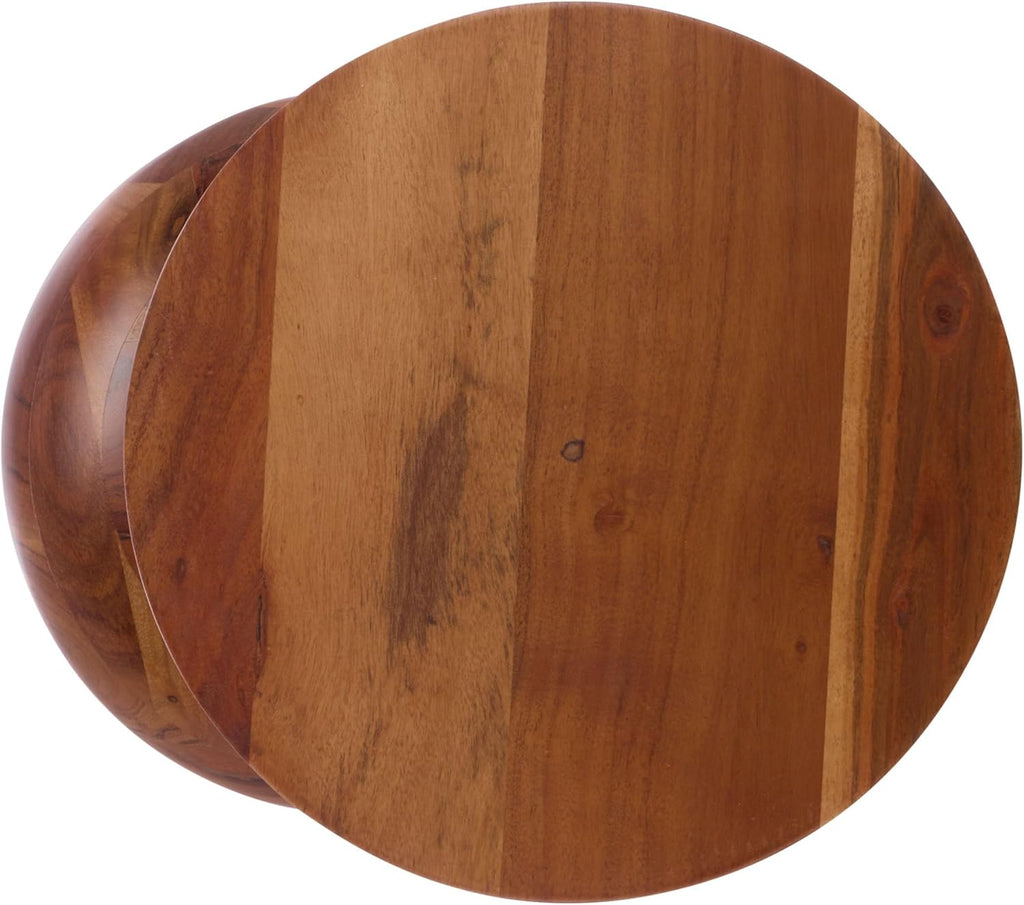SAFAVIEH Home Collection - Masew Solid Wood Accent Table with Sculptural Stacked Design in Walnut Finish, Modern Side Table, Fully Assembled (ACC3228A)