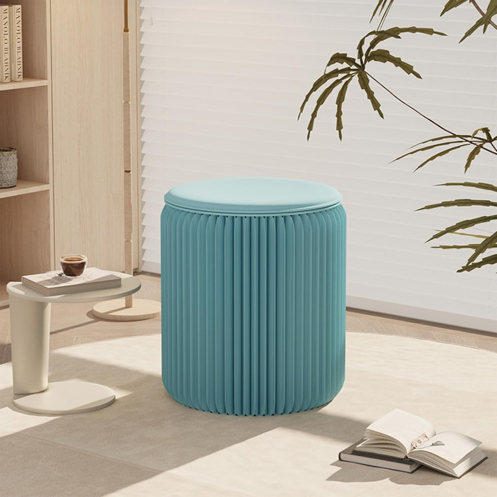 Folding Paper Stool, Heavy Duty 660 lb Load Capacity, Foldable Honeycomb Design Eco-Friendly Kraft Paper, Modern Minimalist Brown Seat for Living Room Home Office Camping (Blue, H38-D36)